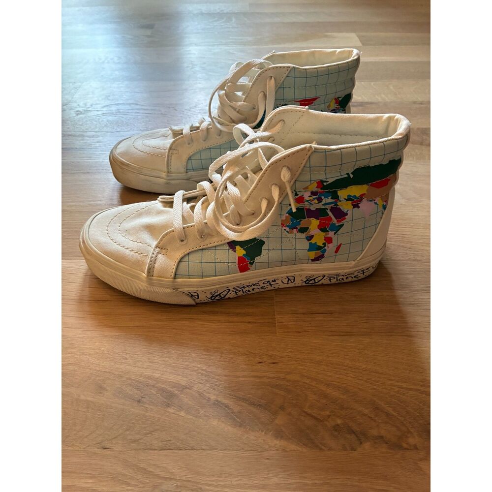 Vans Sk8-Hi Reissue "Save Our Planet" Map High Top Sneakers Size M8 W9.5
